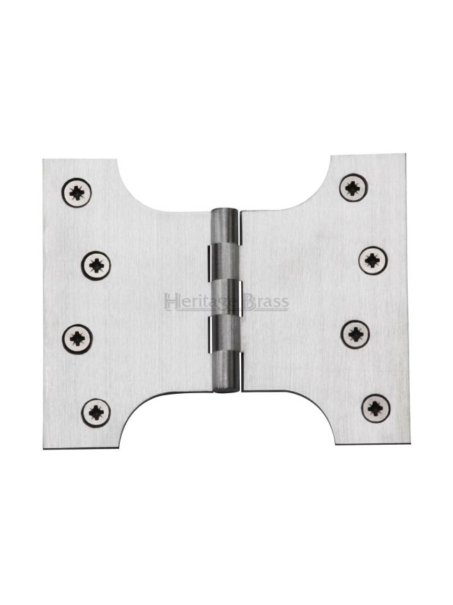 Heritage Brass Parliament Hinge Brass 4" x 3" x 5" Satin Chrome finish