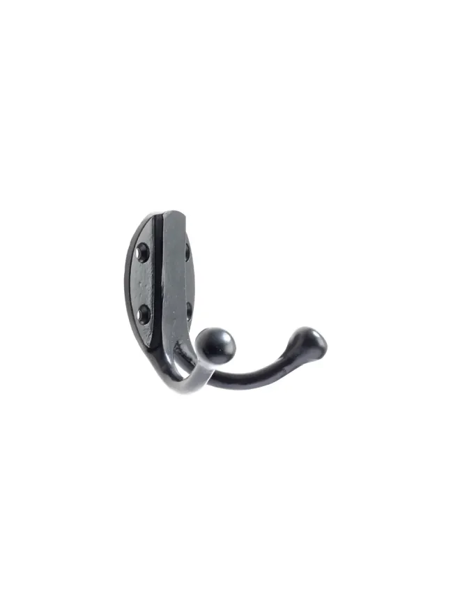 Zoo Hardware Double Robe Hook - Black