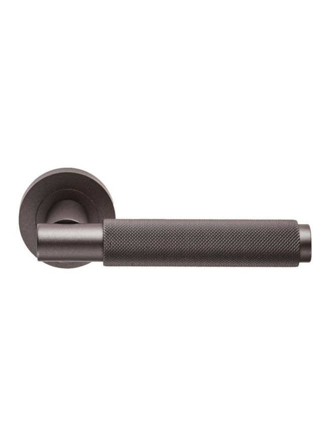 Varese Knurled Lever On Rose - Matt Bronze