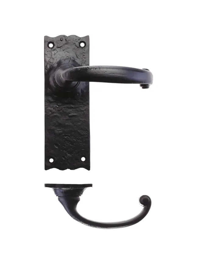 Zoo Hardware Traditional Lever on Latch Backplate - 6" - Black