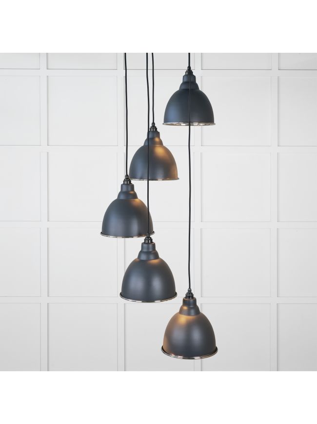 Hammered Nickel Brindley Cluster Pendant in Soot