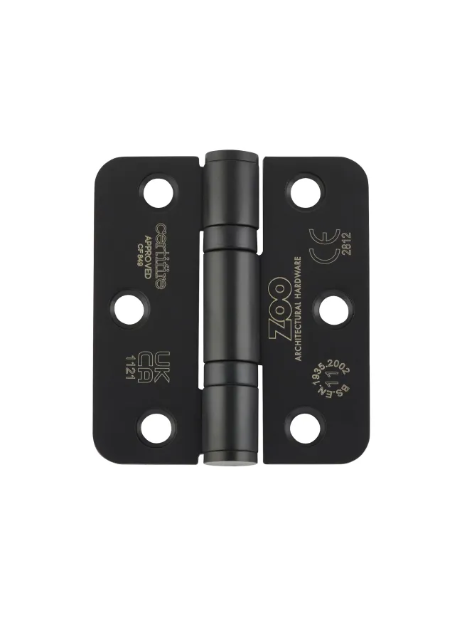 Zoo Hardware Grade 11 Ball Bearing Hinge Stainless Steel Radius - Grade 201 -76 x 67 x 2.5mm - Black