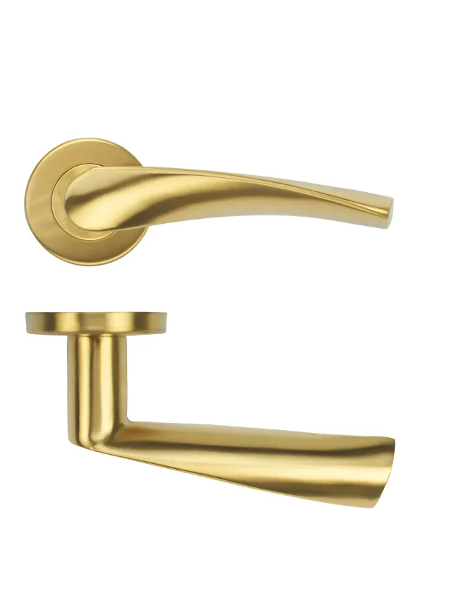 Zoo Hardware Twist Lever on Round Rose 52mm x 8mm Push-on Rose - BS EN 1906 Grade 3 - Grade 201 - PVD Satin Brass