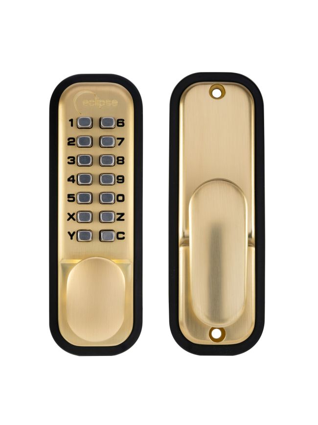 Eclipse 70257 - ED20 Easy Code Change Push Button Digital Lock - Satin Brass