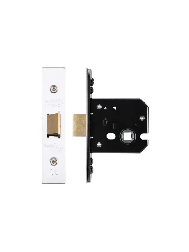 Zoo Hardware Flat latch - 64mm C/W PVD Forend and Strike - Satin Stainless