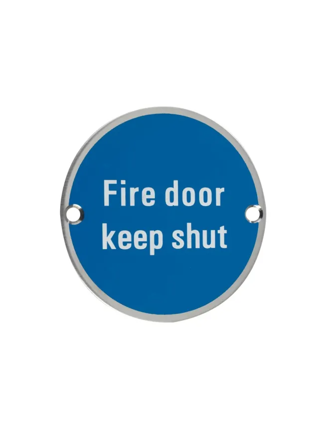 Zoo Hardware Fire Door Keep Shut - 76mm dia - Satin Stainless