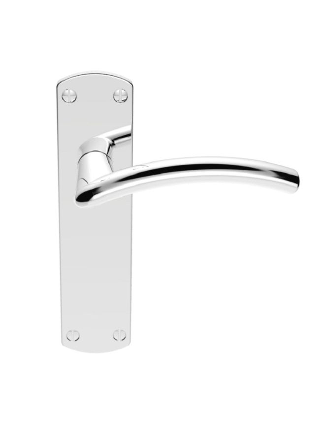 Serozzetta Tres Lever On Latch Backplate - Polished Chrome