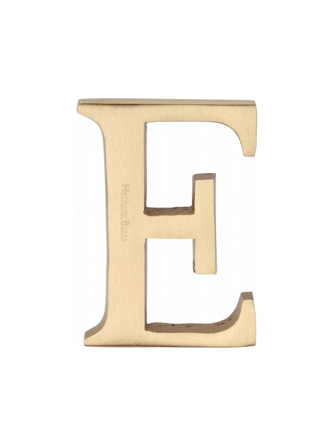 Heritage Brass Alphabet E Pin Fix 51mm (2") Satin Brass Finish