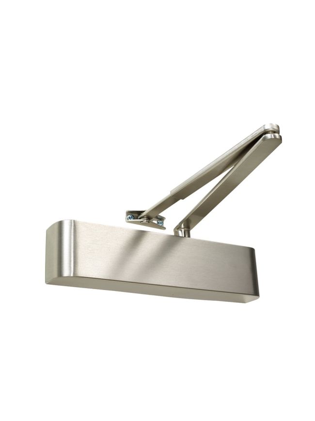 Rutland TS.5204 Door Closer, BC c/w Semi-Radius Cover, Flatbar Armset, Satin Nickel Plate