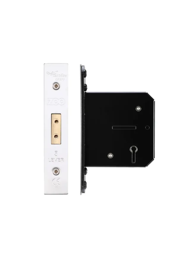 Zoo Hardware 5 Lever Dead Lock - 76mm C/W PVD Forend and Strike - Satin Stainless