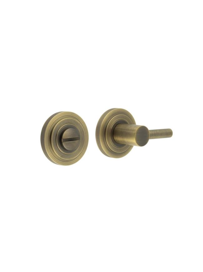Burlington Easy Turn & Release Stepped Rose Antique Brass - By Frelan Hardware - BUR-82AB-52AB