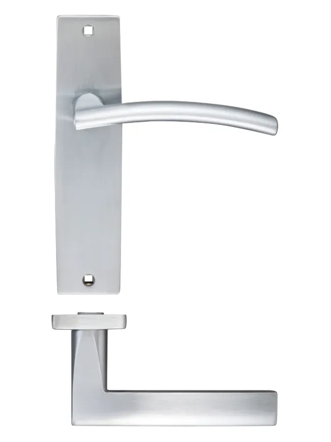 Zoo Hardware Amalfi lever on latch backplate - Satin Chrome