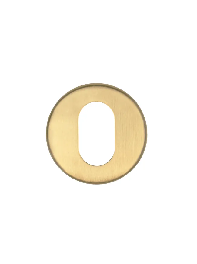 Zoo Hardware Oval Profile Escutcheon - 52mm Dia - Grade 201 - PVD Satin Brass