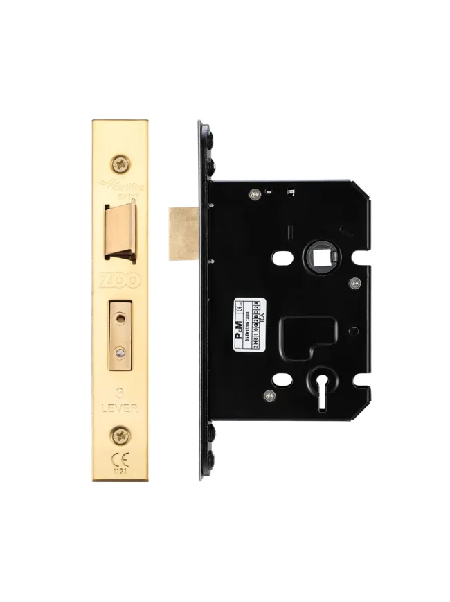 Zoo Hardware 3 Lever Sash Lock - 76mm C/W PVD Forend and Strike