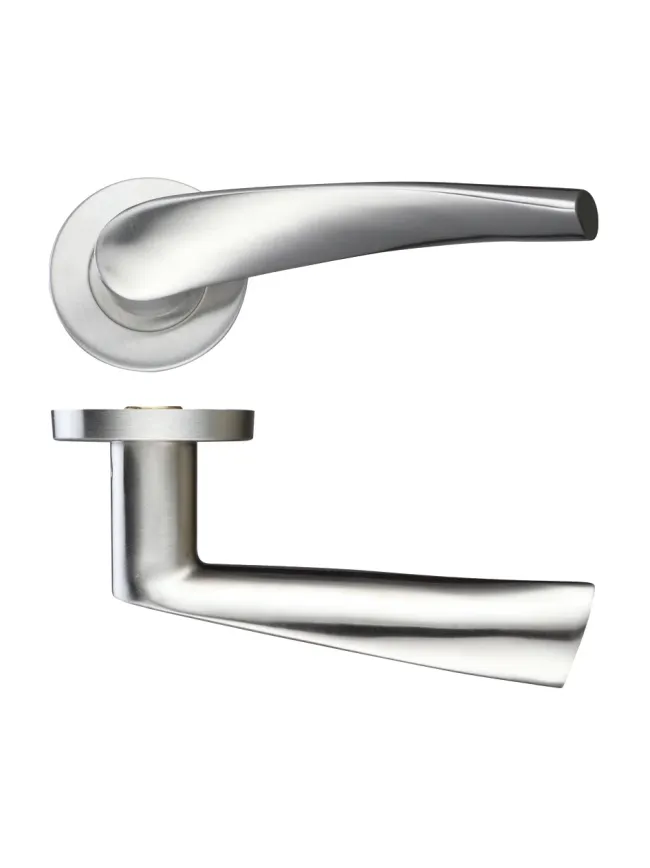 Zoo Hardware 19mm Curved Lever - Push On Rose - 52mm Dia - Grade 201 - Stainless Steel