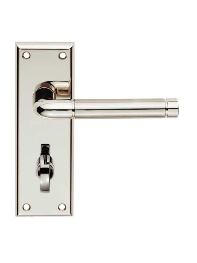 Serozzetta Quaranta Lever On Bathroom Backplate - Polished Nickel/Satin Nickel
