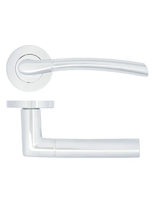 Zoo Hardware Andorra lever on rose - Polished Chrome