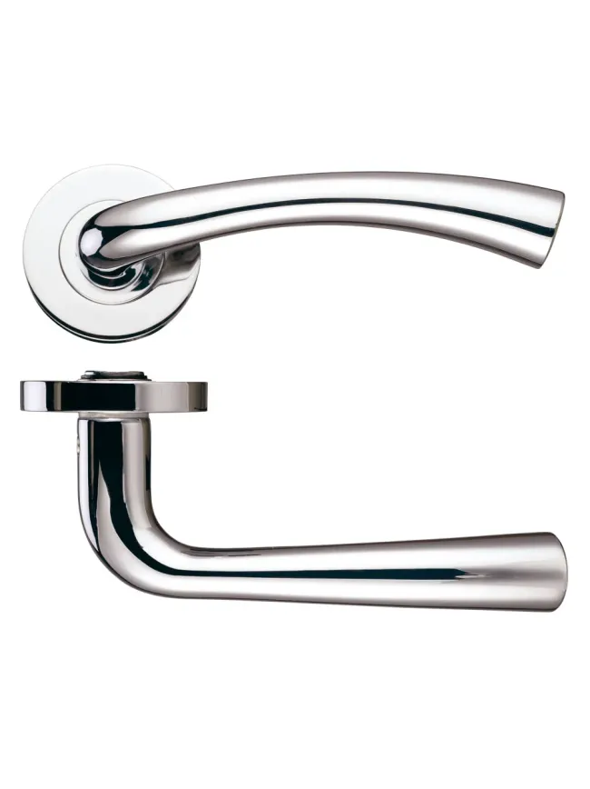 Zoo Hardware Florence lever on round rose - Polished Nickel