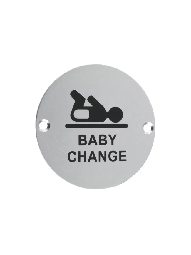 Zoo Hardware Signage - Baby Change - Satin Aluminium