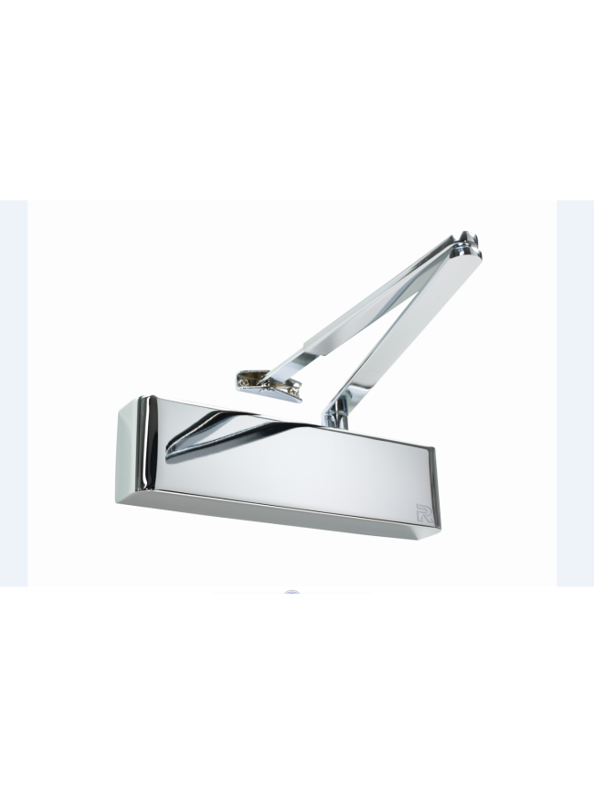 Rutland TS.9205 Door Closer, BC c/w Semi-Radius Cover, Flatbar Armset, Polished Stainless Steel