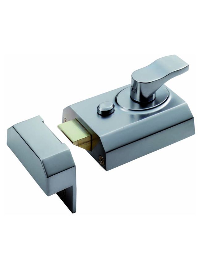 Contract Rim Cylinder Nightlatch 60mm - Satin Chrome