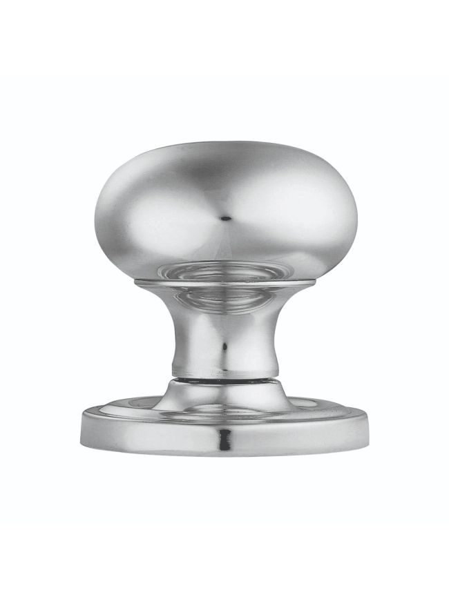 Concealed Fix Mushroom Mortice Knob - Polished Chrome