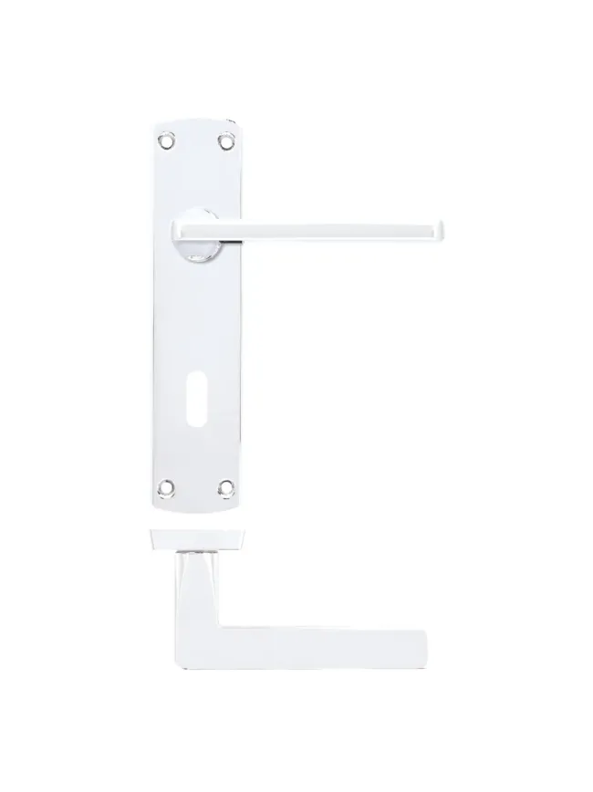 Zoo Hardware Leon lever on lock backplate - Polished Chrome