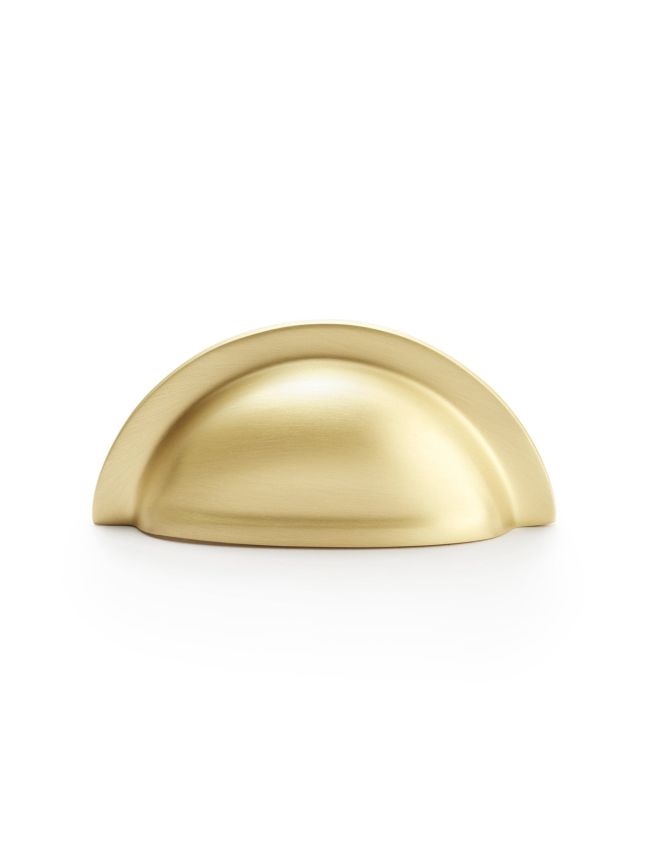 Alexander & Wilks - Bardom Ridged Cabinet Cup Pull - Satin Brass