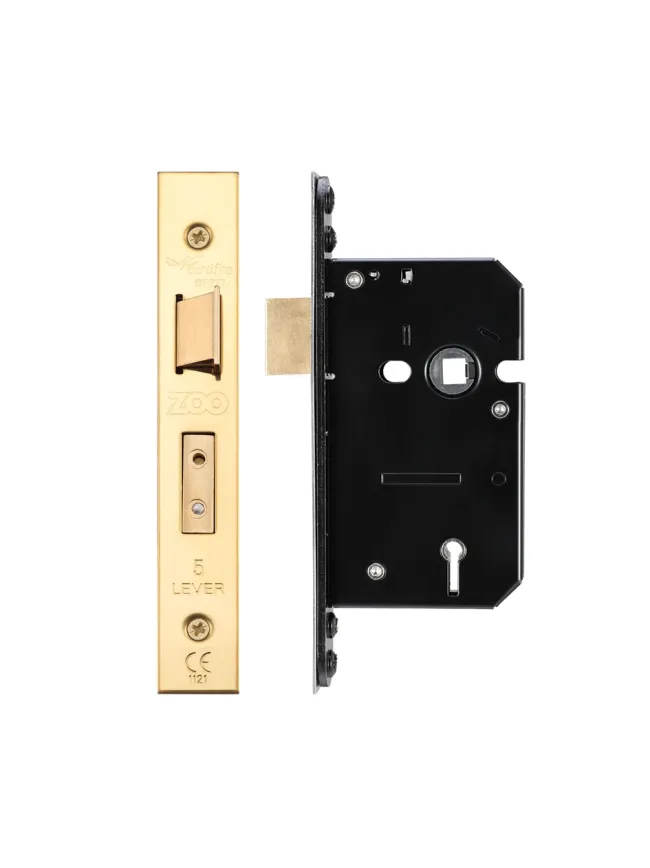 Zoo Hardware 5 Lever Sash Lock - 64mm C/W PVD Forend and Strike
