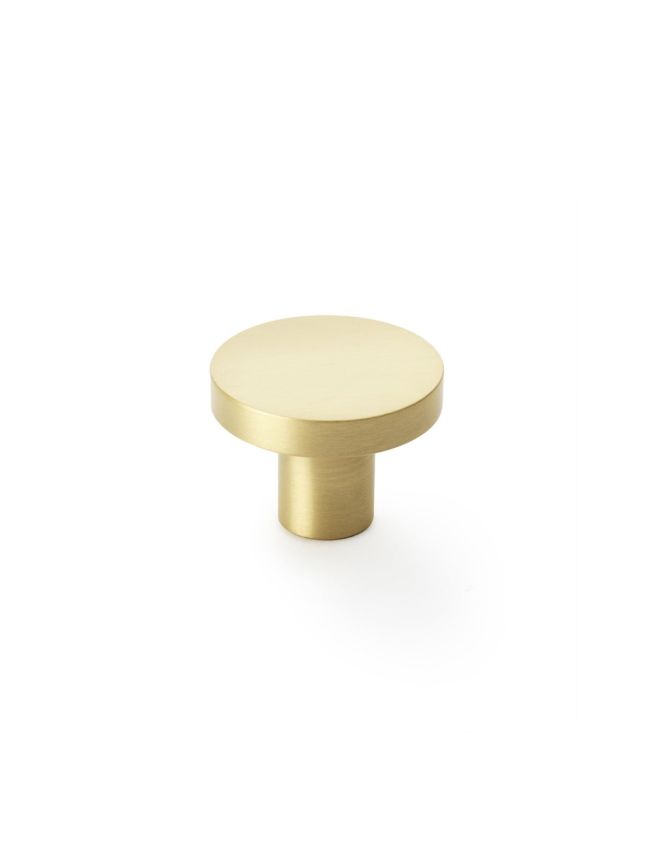 Alexander & Wilks - Hanover Plain Cupboard Knob - Satin Brass - Knob 38mm