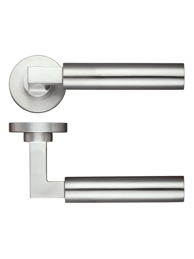 Zoo Hardware Orion Lever on Round Rose - Stainless Steel