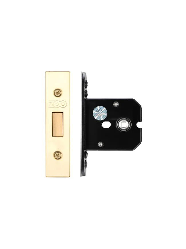 Zoo Hardware Flat Dead lock - 64mm C/W PVD Forend and Strike