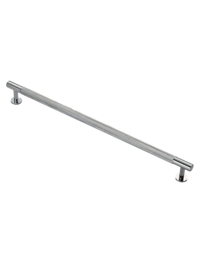 Ftd Knurled Pull Handle 320mm c/c - Polished Chrome