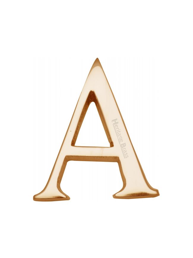 Heritage Brass Alphabet A Pin Fix 51mm (2") Polished Brass Finish