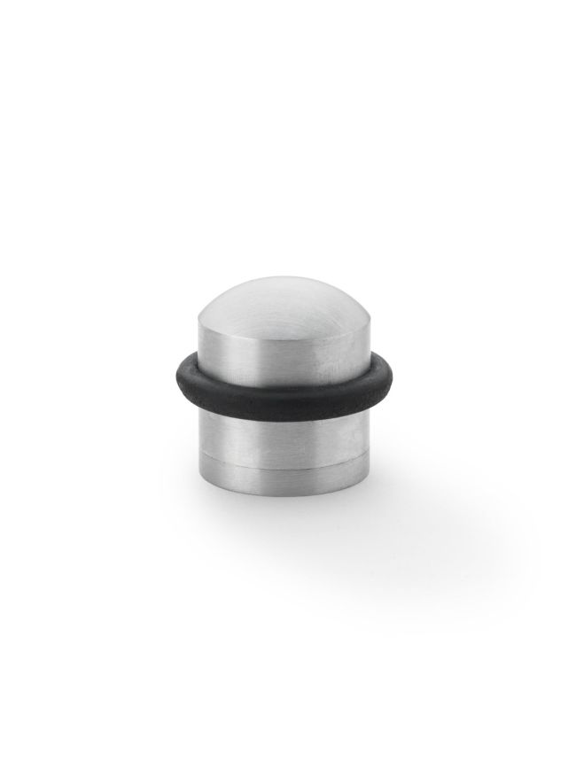 Alexander & Wilks - Dome Top Floor Mounted Door Stop -  Satin Chrome