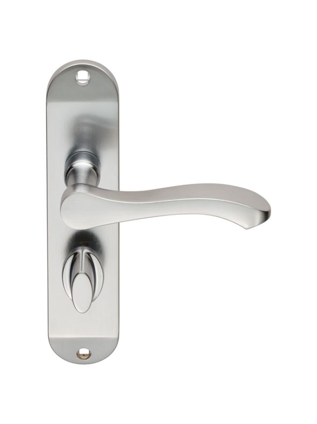 Serozzetta Lever On Bathroom Backplate - Satin Chrome
