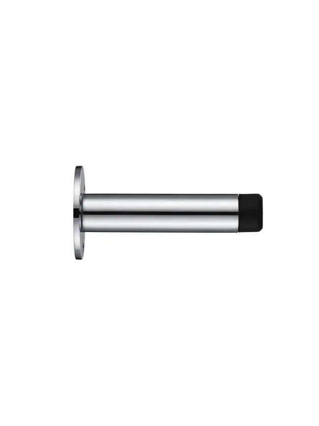 Zoo Hardware Door Stop - Cylinder with Rose 70mm - Face Fix - Polished Chrome