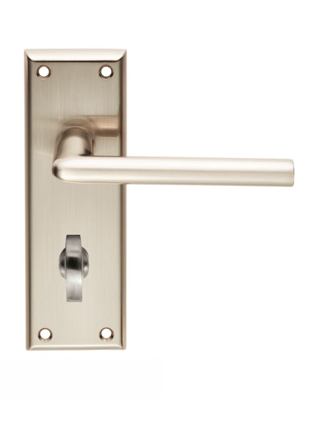 Serozzetta Dieci Lever On Bathroom Backplate - Satin Nickel