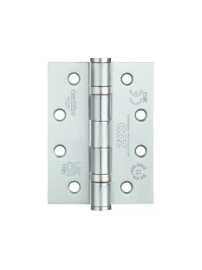Zoo Hardware Ball Bearing Hinge - Steel 102 x 76 x 3mm - Satin Chrome