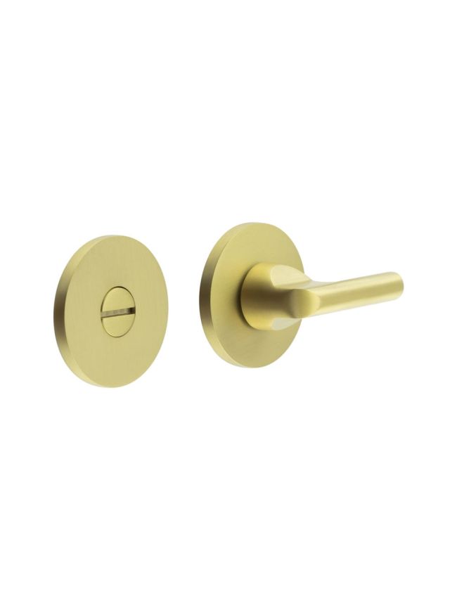 CR-804 Satin Brass Thumb Turn & Lock Round Rose - By Frelan Hardware - CR-804A7SB
