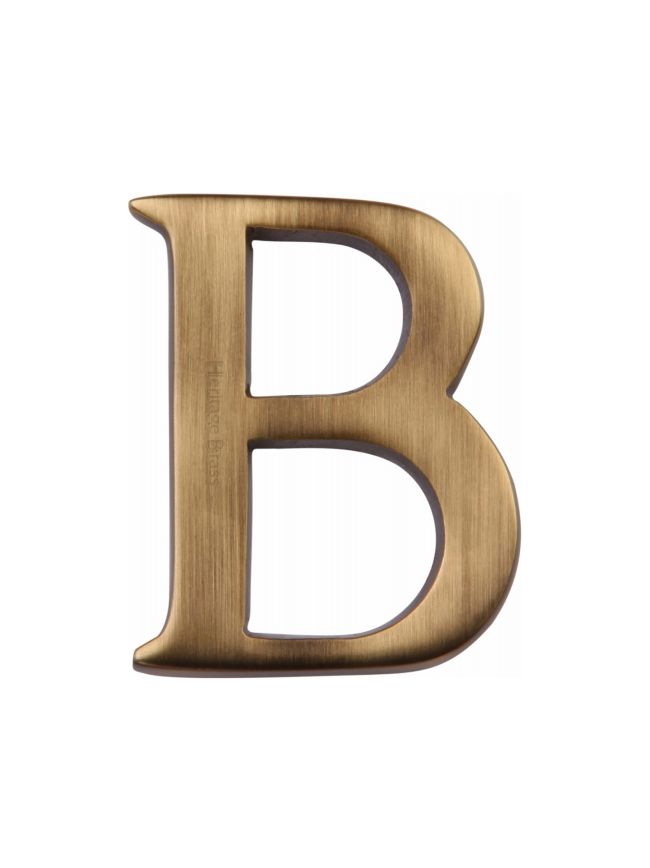 Heritage Brass Alphabet B Pin Fix 51mm (2") Antique Brass Finish