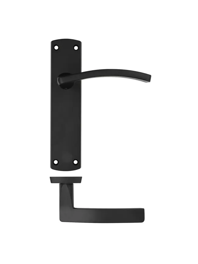 Zoo Hardware Toledo Lever on latch backplate - Matt Black