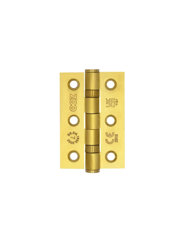 Zoo Hardware Stainless Steel Door Hinge UKCA/CE - Favo Satin Brass