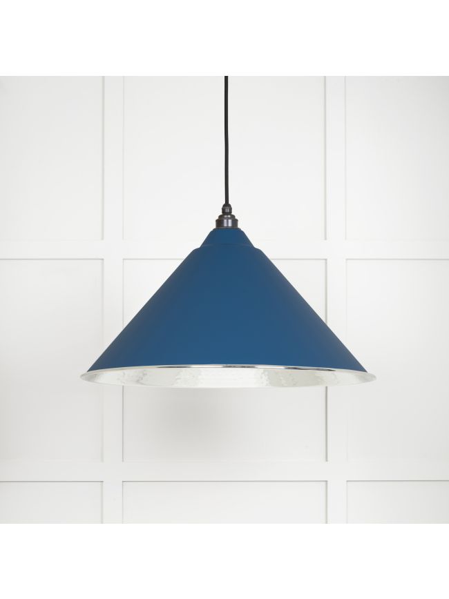 Hammered Nickel Hockley Pendant in Upstream
