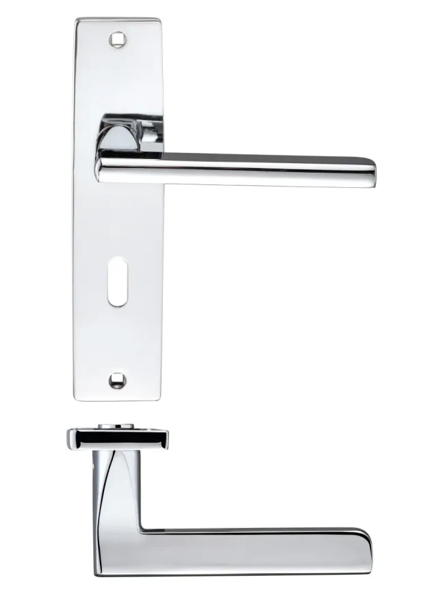 Zoo Hardware Venice lever on lock backplate - Polished Chrome