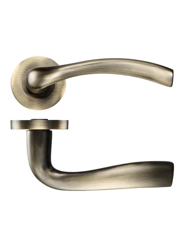 Zoo Hardware Siena lever on round rose - Florentine Bronze