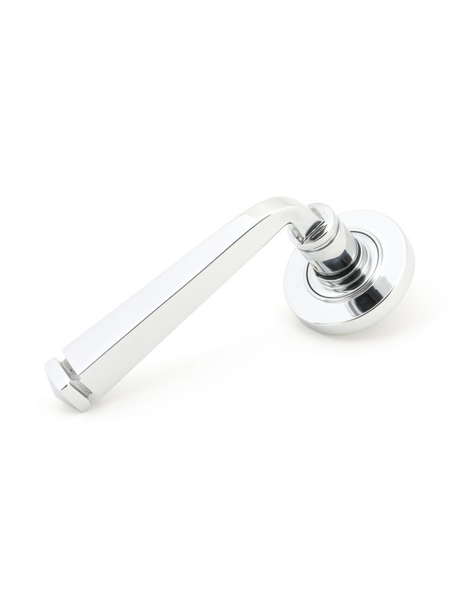 Polished Chrome Avon Round Lever on Rose Set (Plain) - Unsprung