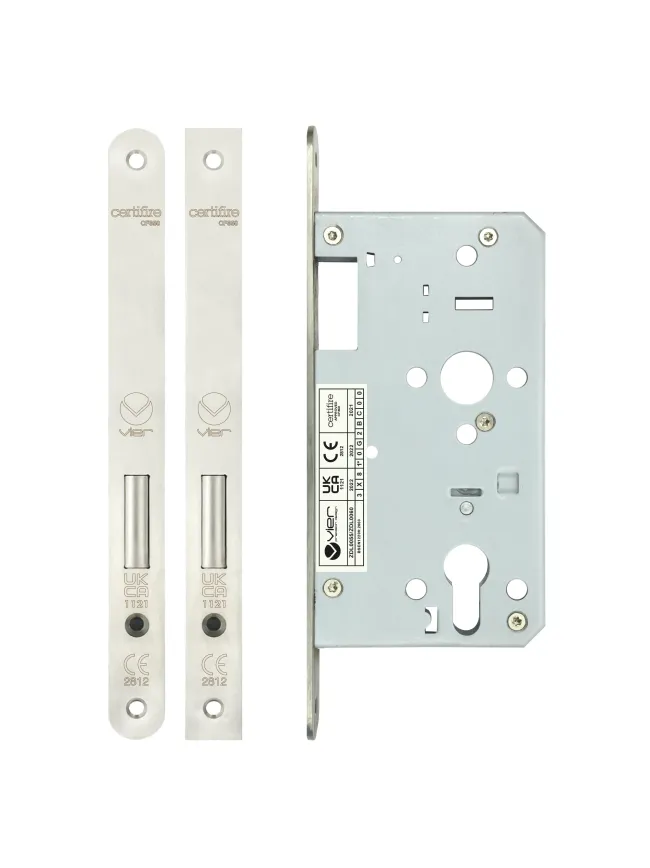Zoo Hardware Din euro deadlock - backset 60mm - radius - Satin Stainless