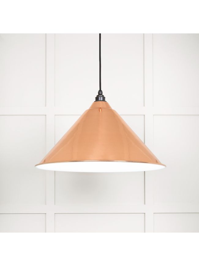 White Gloss Hockley Pendant in Copper
