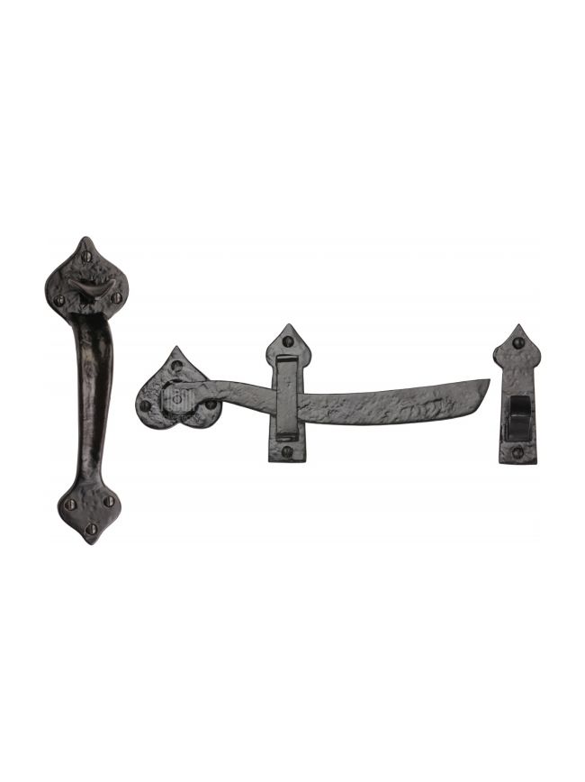The Tudor Gate Latch Black Iron